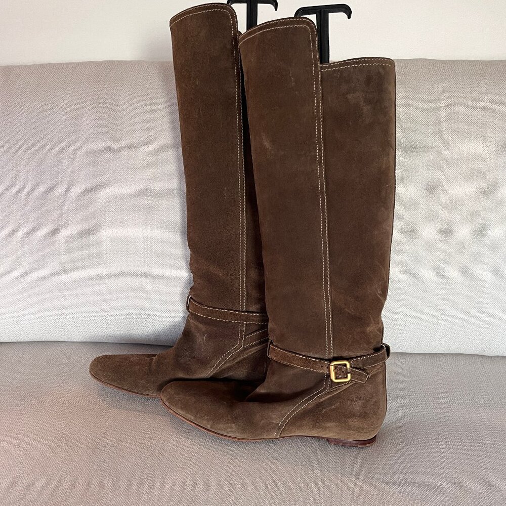 Chloé  Suede olive  riding boots size 40.5